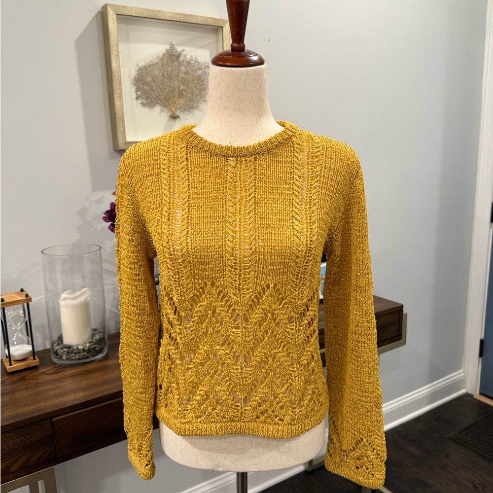BCBGMAXAZRIA Mustard Yellow Knit Sweater